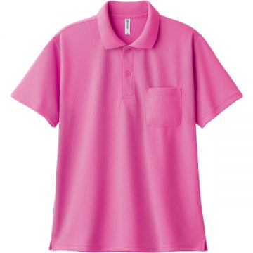 ドライポロシャツ(ポケット付）011.ピンク