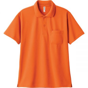 ドライポロシャツ(ポケット付）015.オレンジ