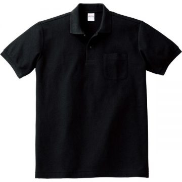 T/Cポロシャツ(ポケット有り)005.ブラック