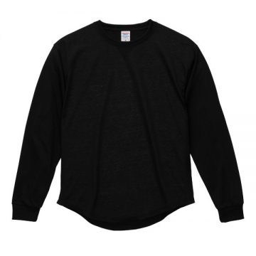 ドライコットンタッチ ラウンドテール ロングスリーブ Tシャツ（2.1インチリブ）（ローブリード）002.ブラック