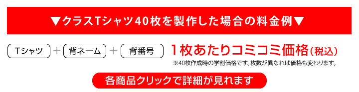 背ネーム・背番号料金例